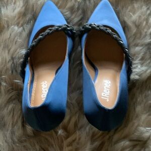 J Renee cross over  sequins  formal pump  dark blue heels